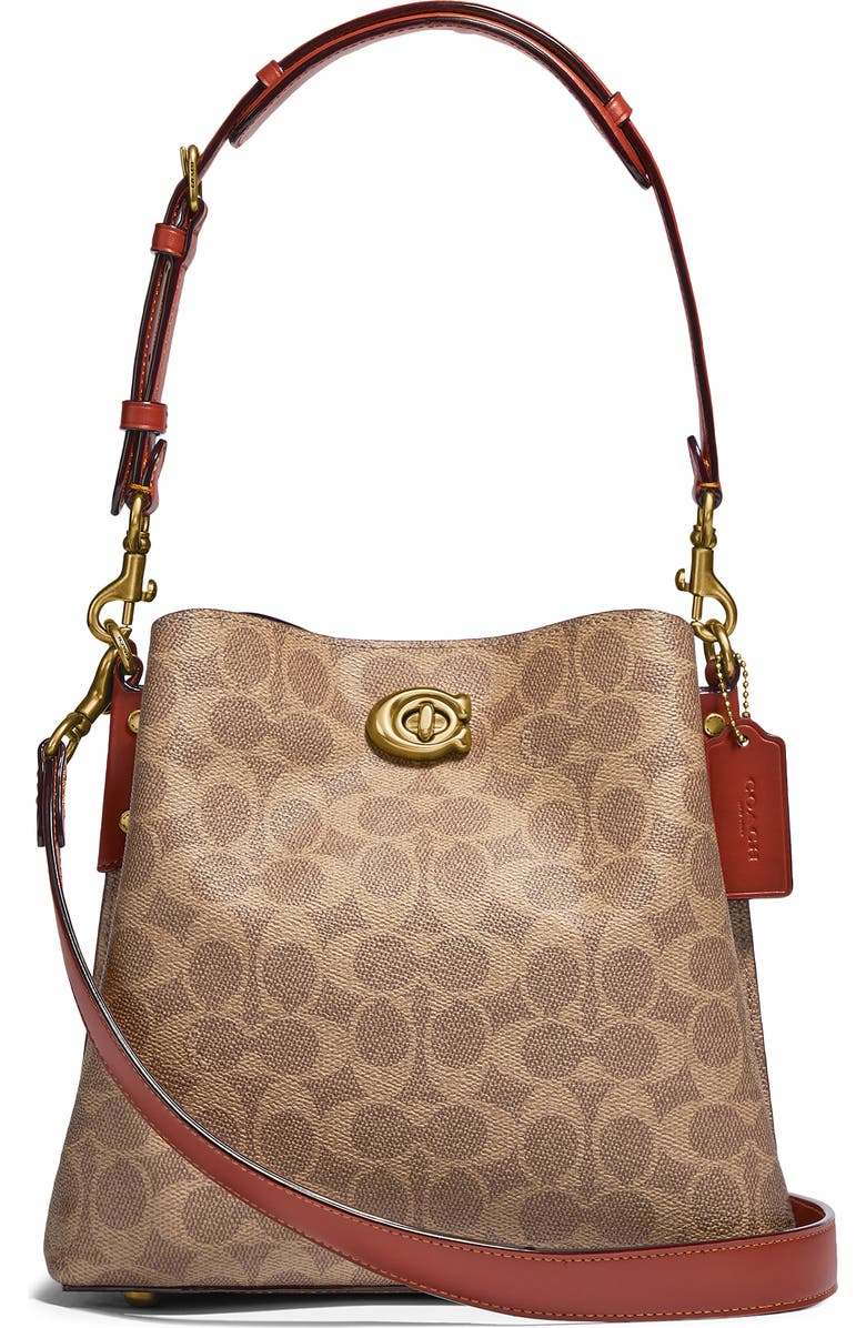 COACH Willow Signature Coated Canvas Shoulder Bag, Main, color,