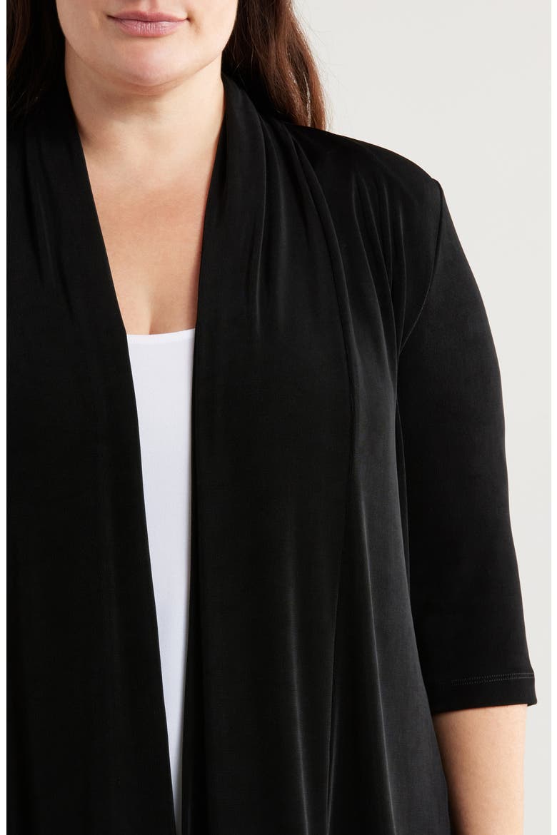 Classic Knit Open Front Jacket, Alternate, color, BLACK