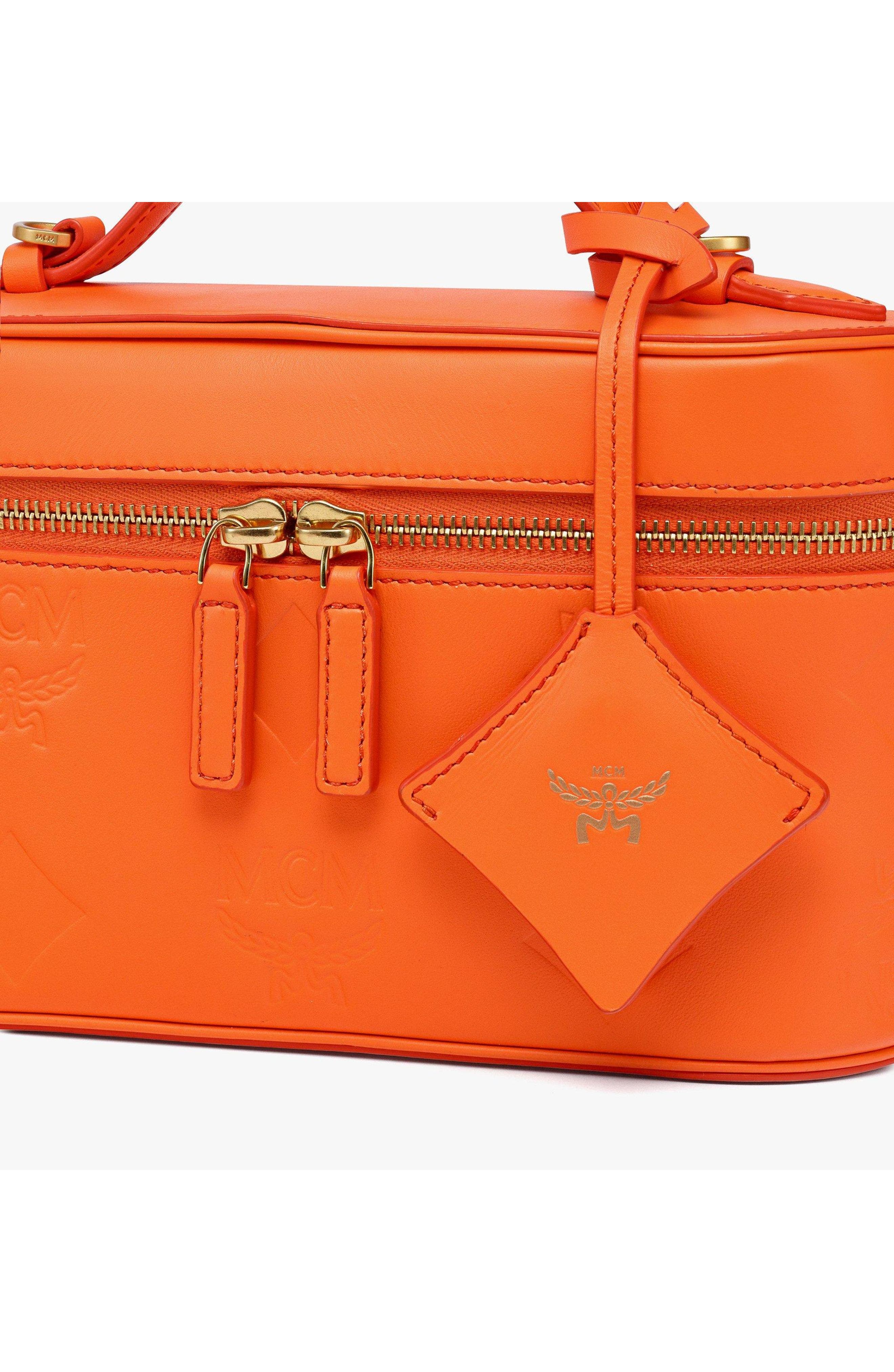 Small Aren Vanity Case in Maxi Monogram Leather, Alternate, color, Orange Slce