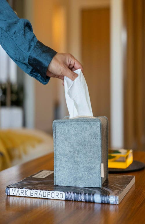 Graf & Lantz Graf Lantz Merino Wool Small Tissue Box Cover In Gray