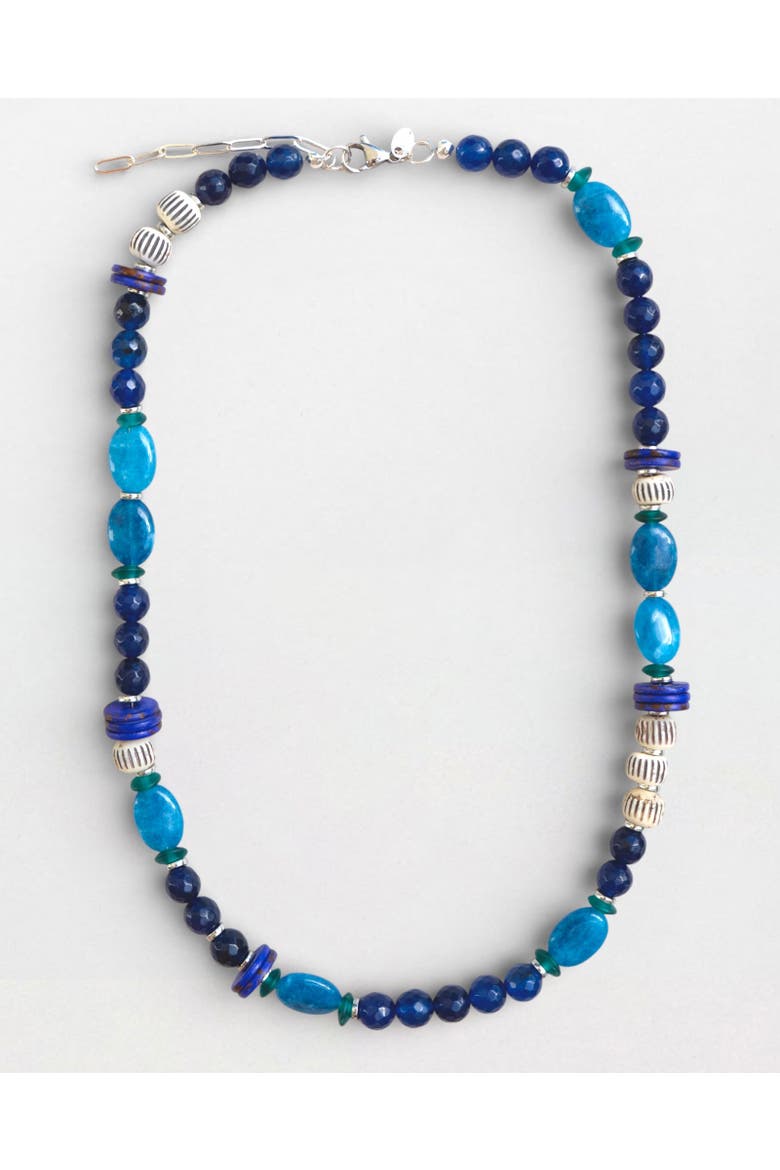 Mare Beaded Necklace, Main, color, Cobalt