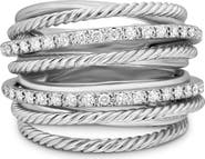 David Yurman Wide Crossover Pavé Diamond Ring