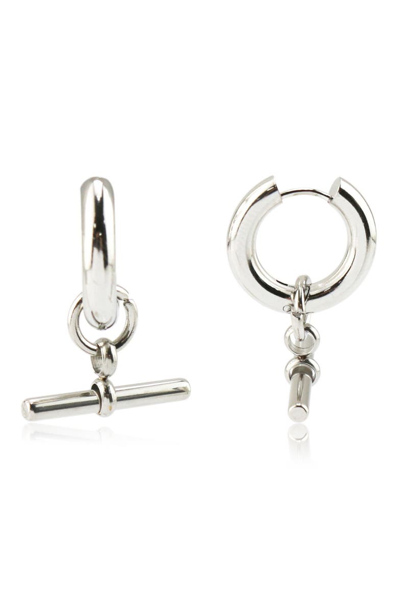 Toggle Drop Earrings, Main, color, SILVER