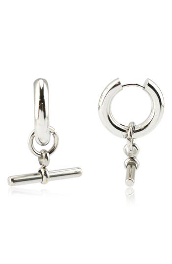 Rebl Toggle Drop Earrings In Silver