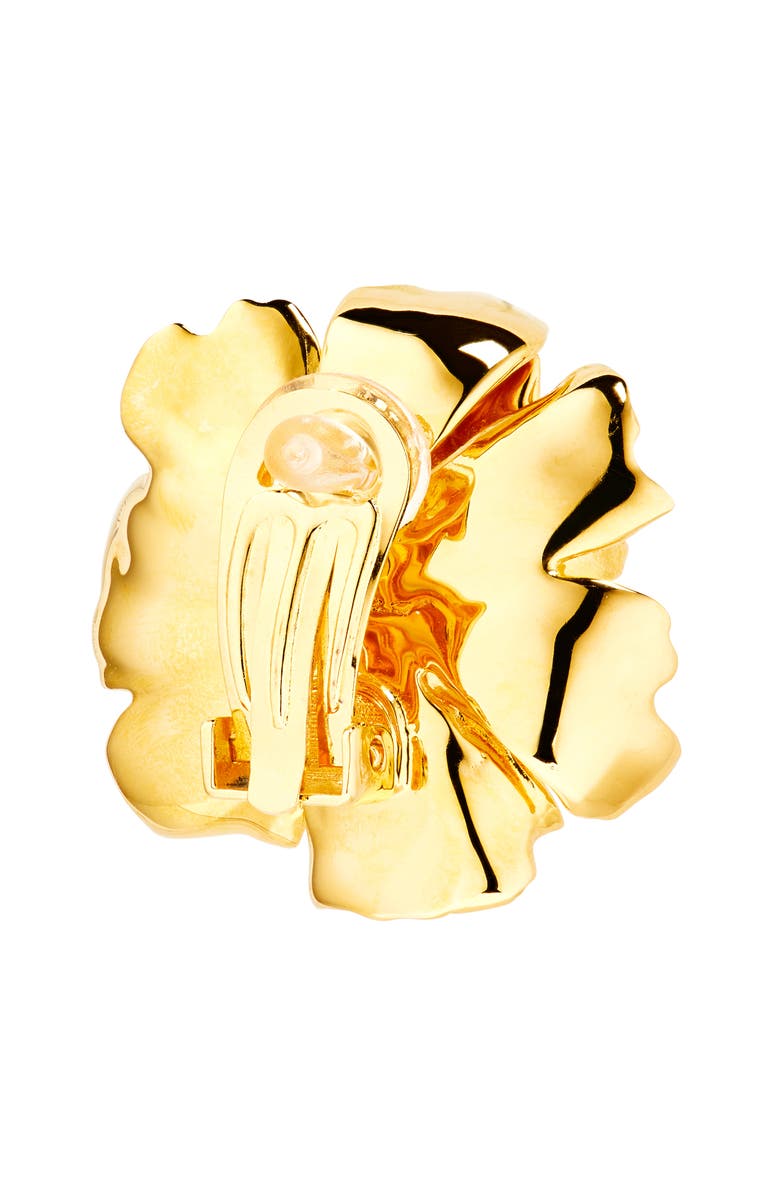 Oscar de la Renta Small Peony Clip-On Earrings, Alternate, color,