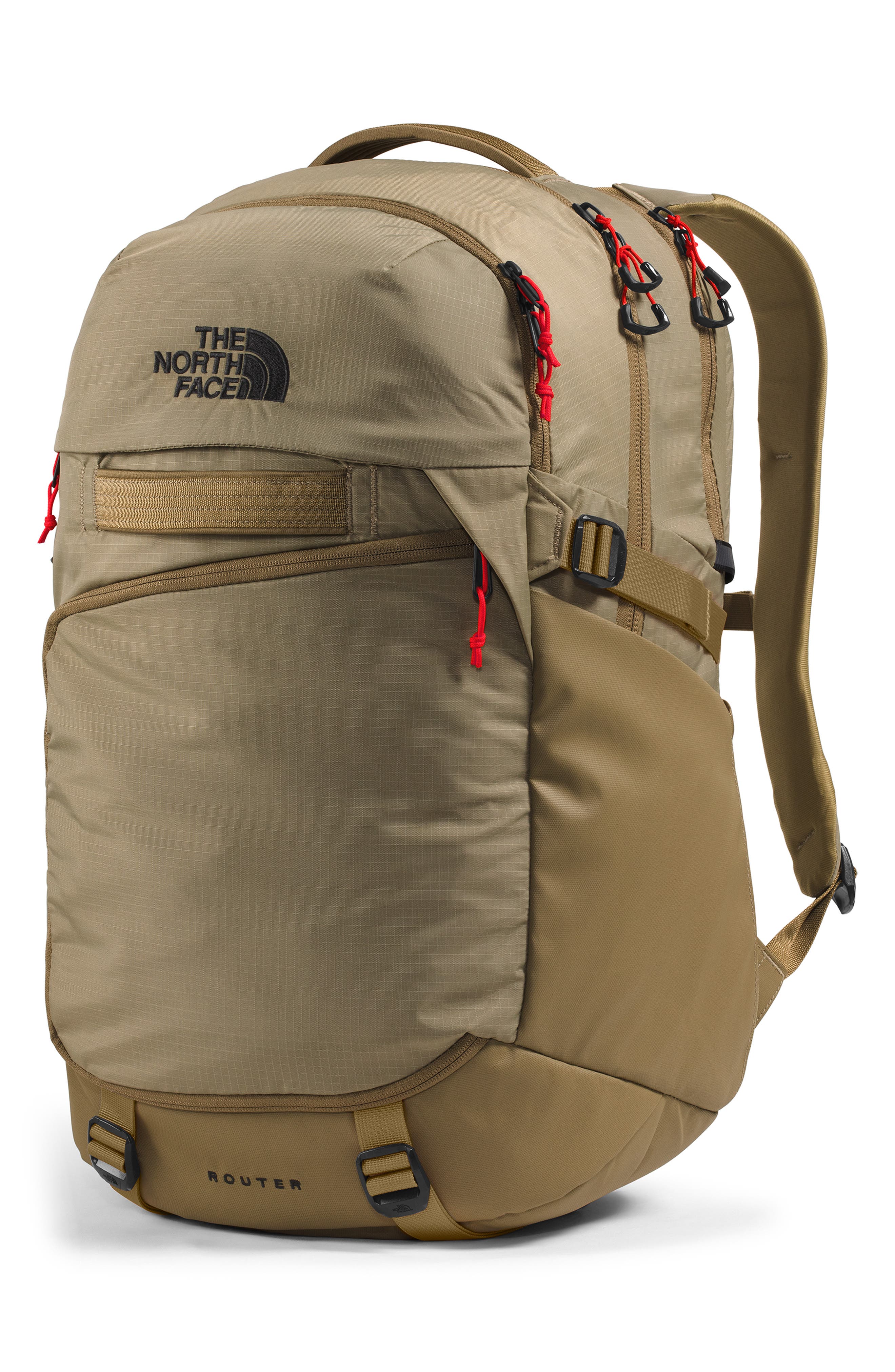 Router Water Repellent Nylon Ripstop Backpack, Alternate, color, CEDAR/ LAVA RED