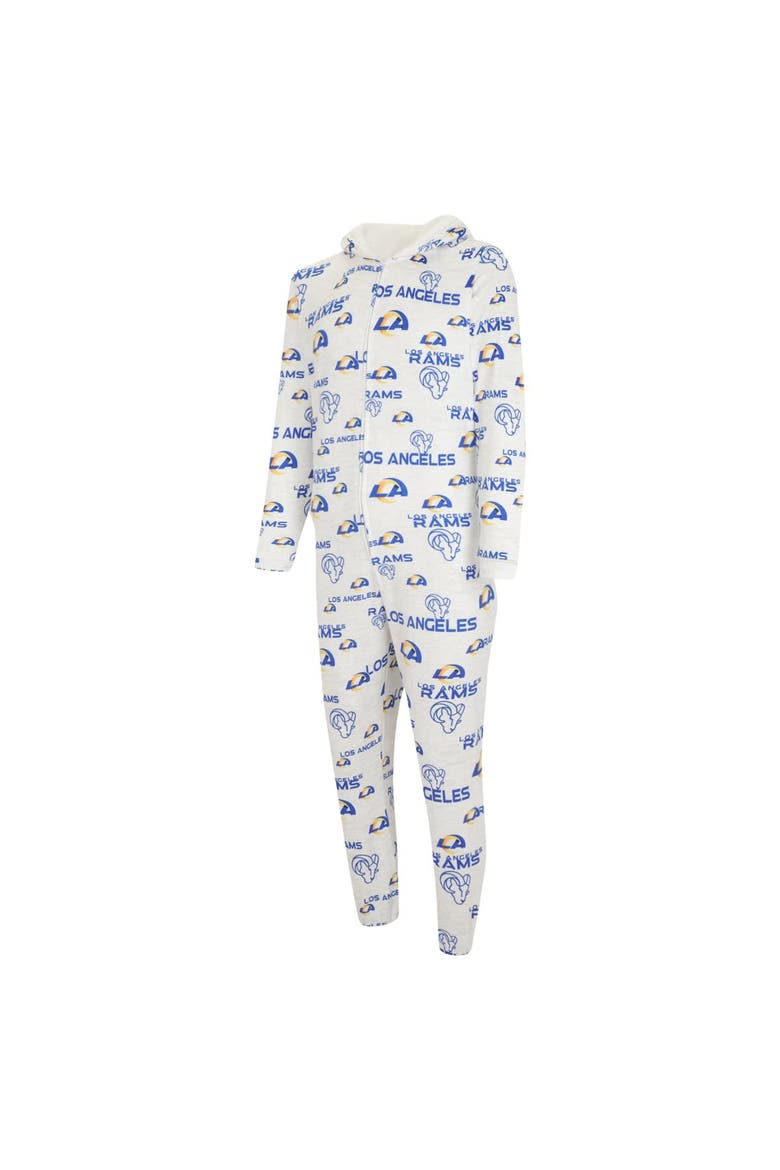 Men's Concepts Sport White Los Angeles Rams Allover Print Docket Union Full-Zip Hooded Pajama Suit, Alternate, color, White