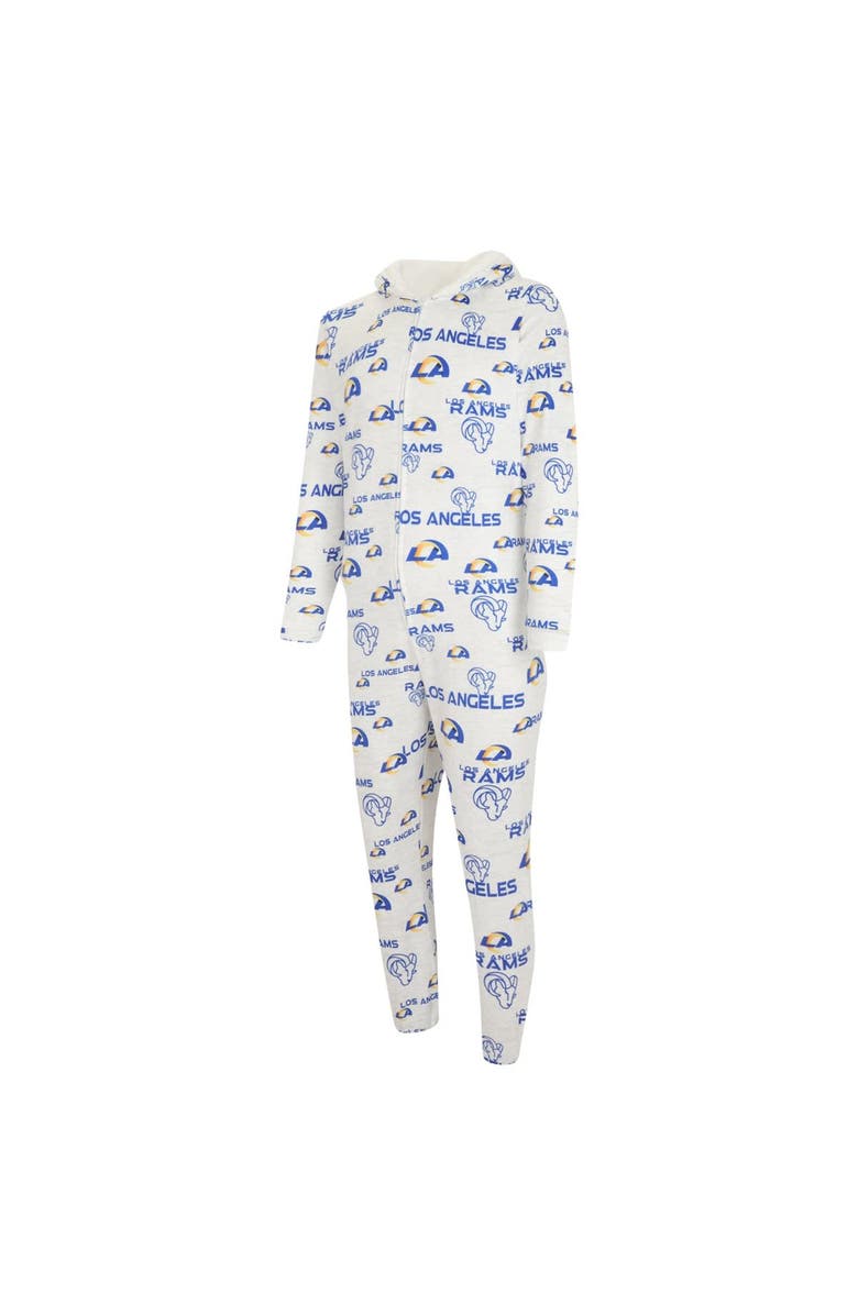 CONCEPTS SPORT Men's Concepts Sport White Los Angeles Rams Allover Print Docket Union Full-Zip Hooded Pajama Suit, Alternate, color, 