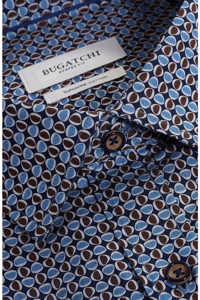 Julian Shaped Fit Neat Cotton Button-Up Shirt, Alternate, color, TRUFFLE