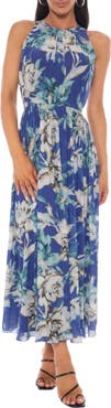 Oleg Cassini Floral Print Sleeveless Maxi Dress