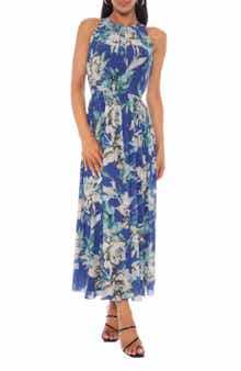 Oleg Cassini Floral Print Sleeveless Maxi Dress