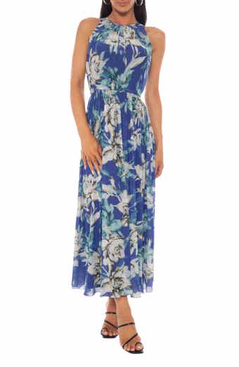Oleg Cassini Floral Print Sleeveless Maxi Dress