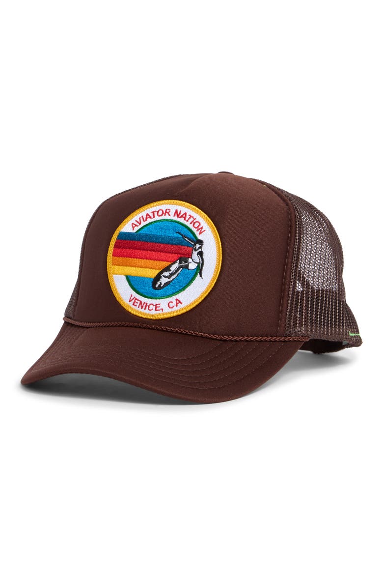 Signature Trucker Hat, Main, color, BROWN
