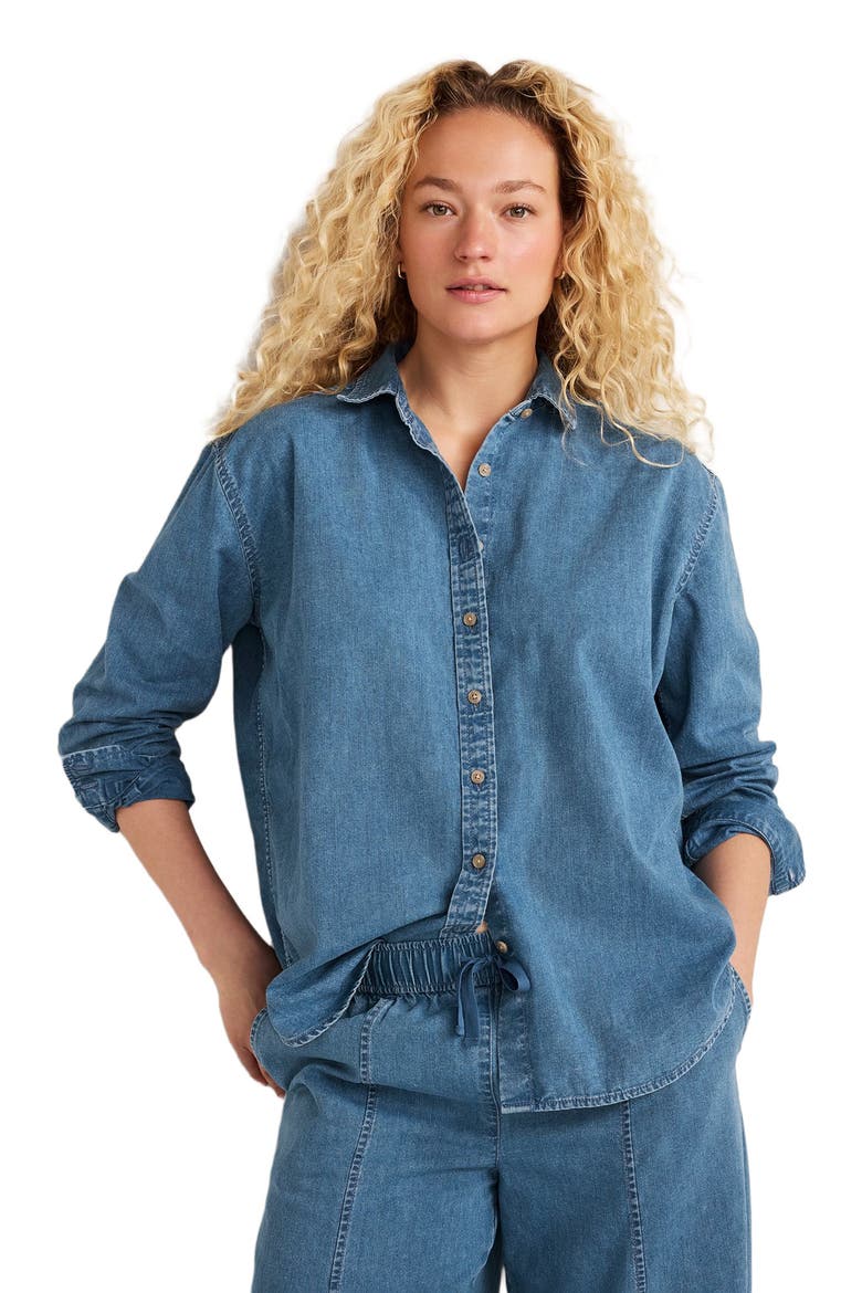 The Daily Shirt in Organic Cotton Denim, Main, color, Indigo Wash
