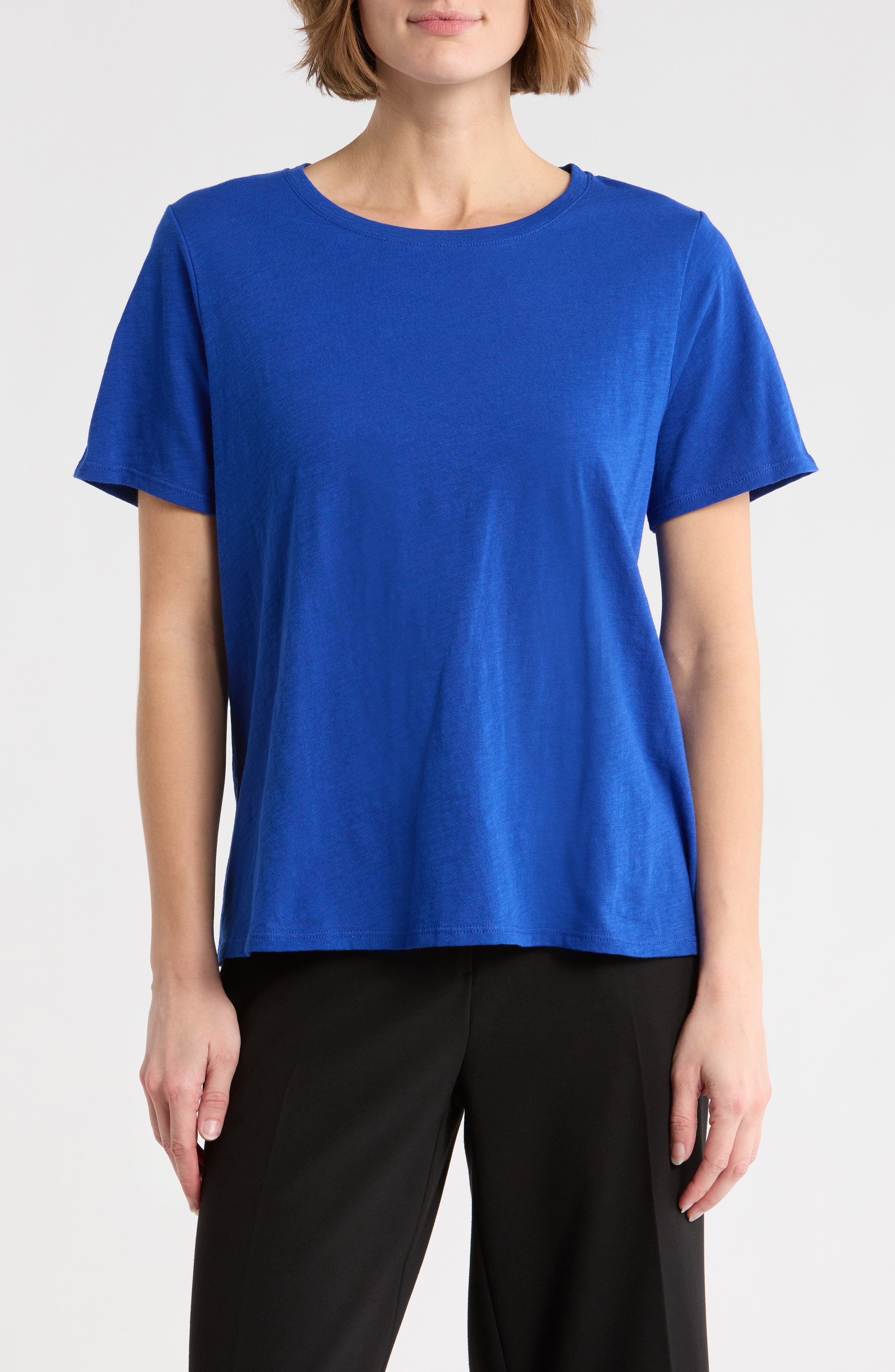 Eileen Fisher Crewneck Short Sleeve Organic Cotton T-Shirt