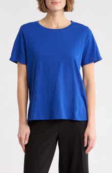 Eileen Fisher Crewneck Short Sleeve Organic Cotton T-Shirt
