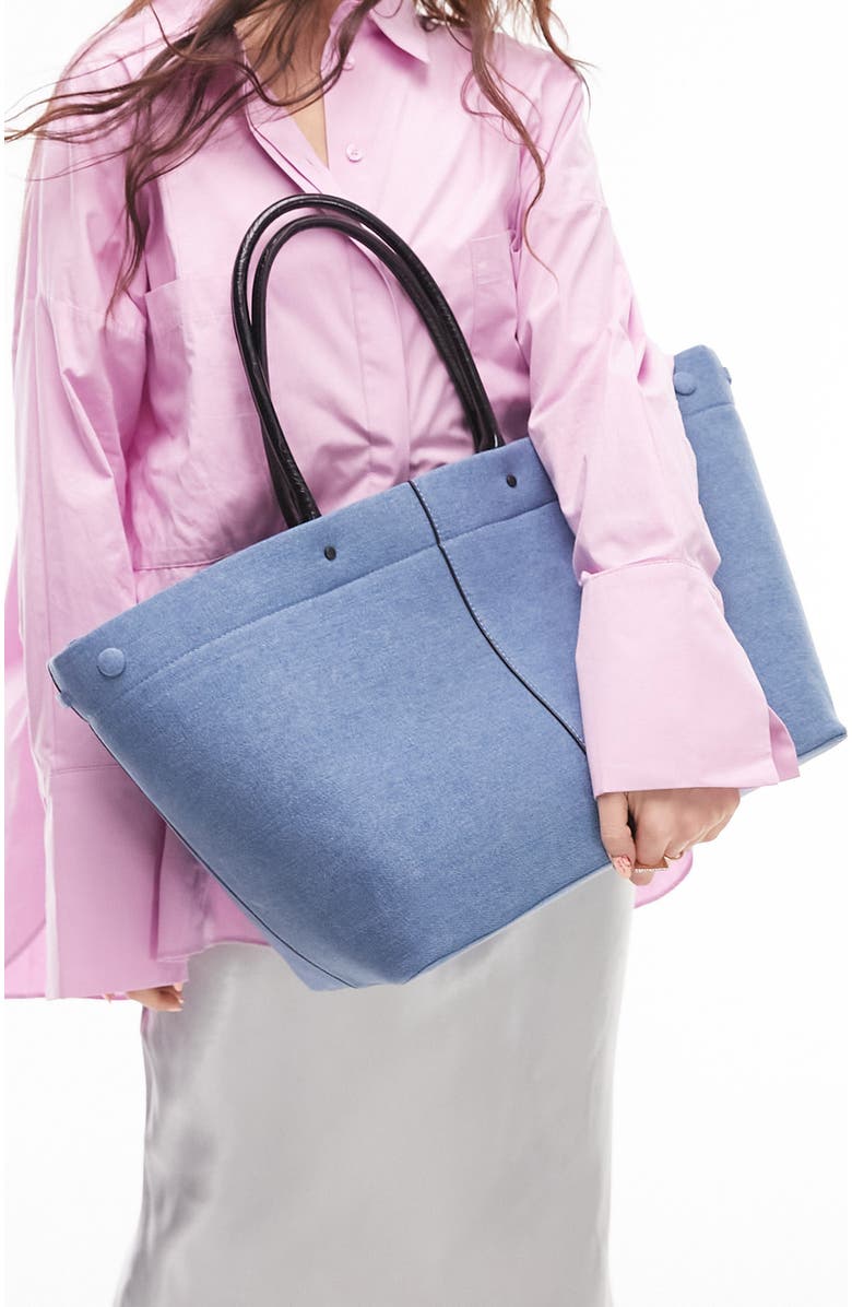 Topshop Tala Denim Tote Bag, Main, color,