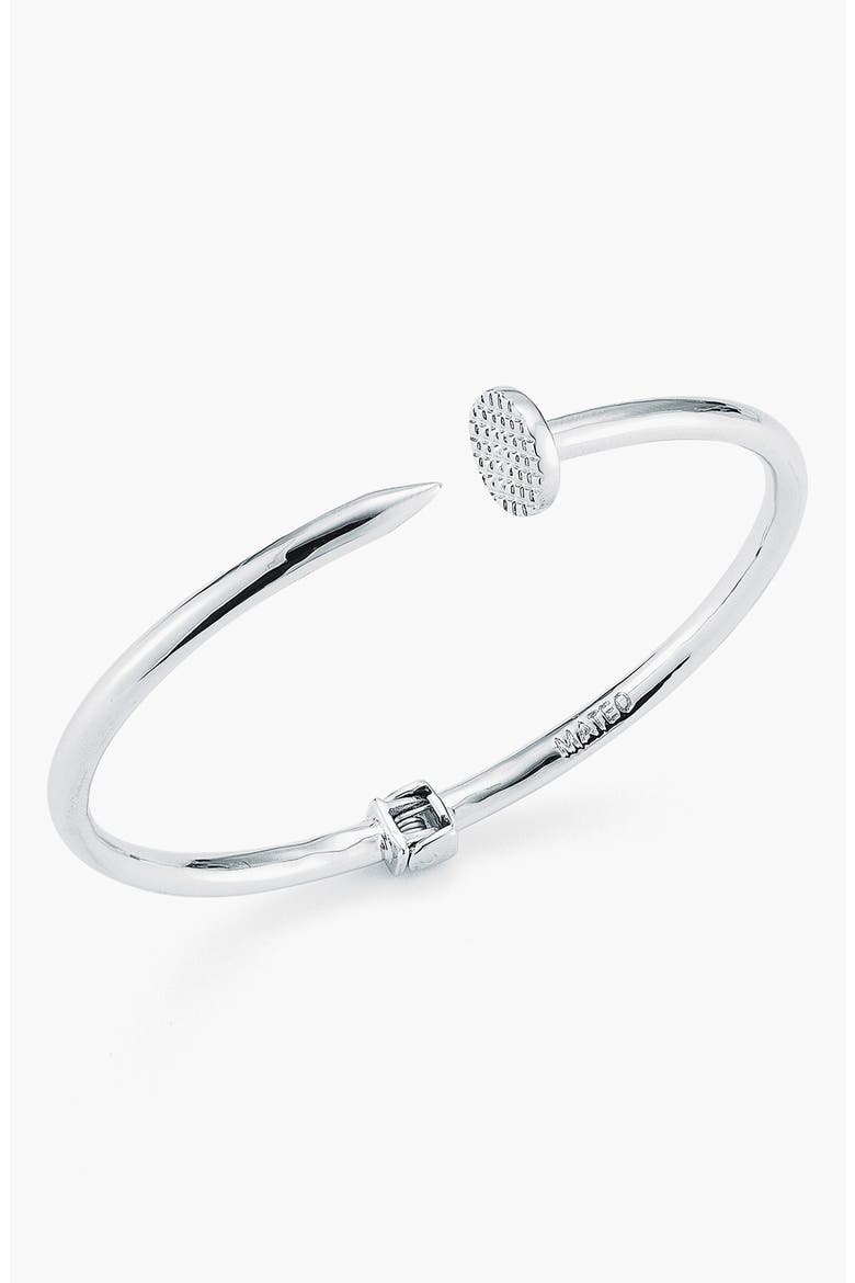 Hinged Nail Bracelet, Alternate, color, SILVER