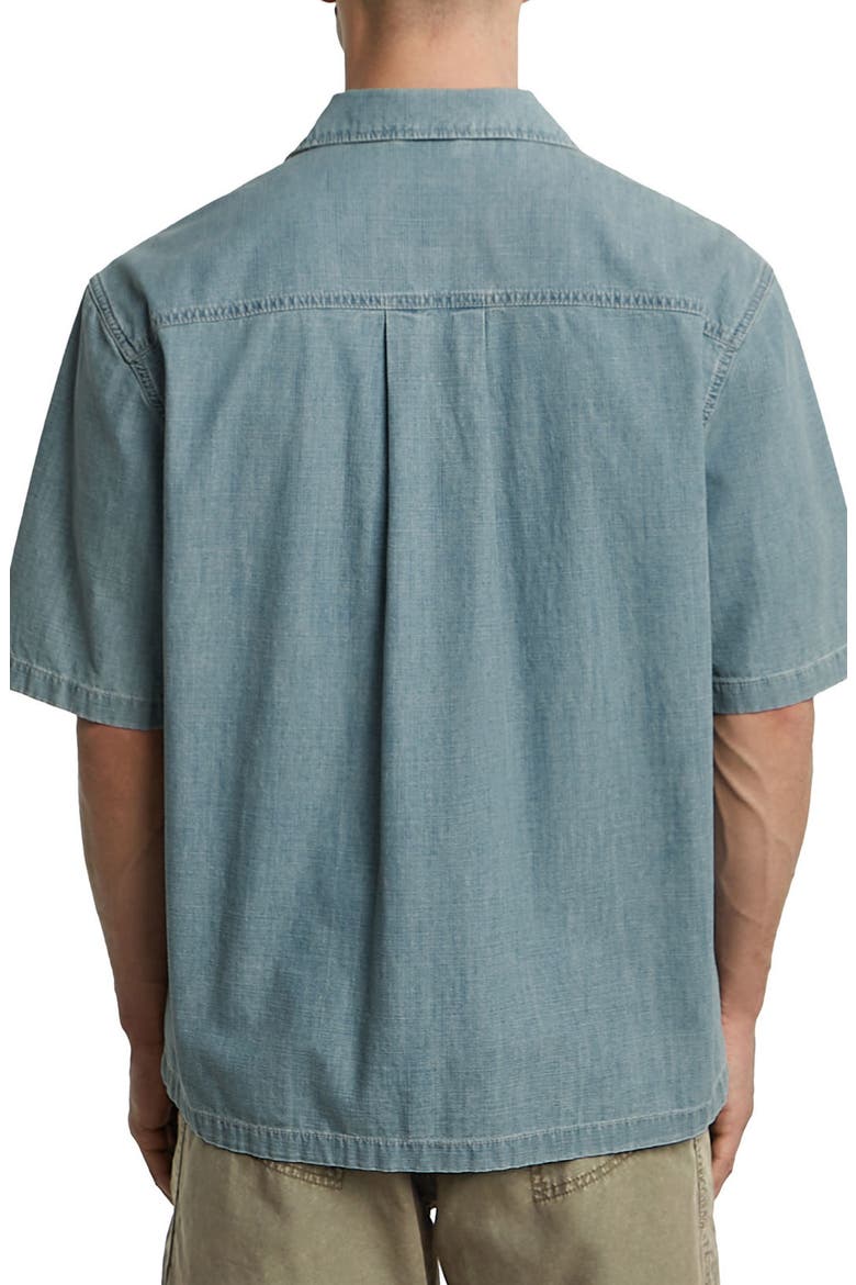 Track Relaxed Fit Organic Cotton Camp Shirt, Alternate, color, FADED BREEZE