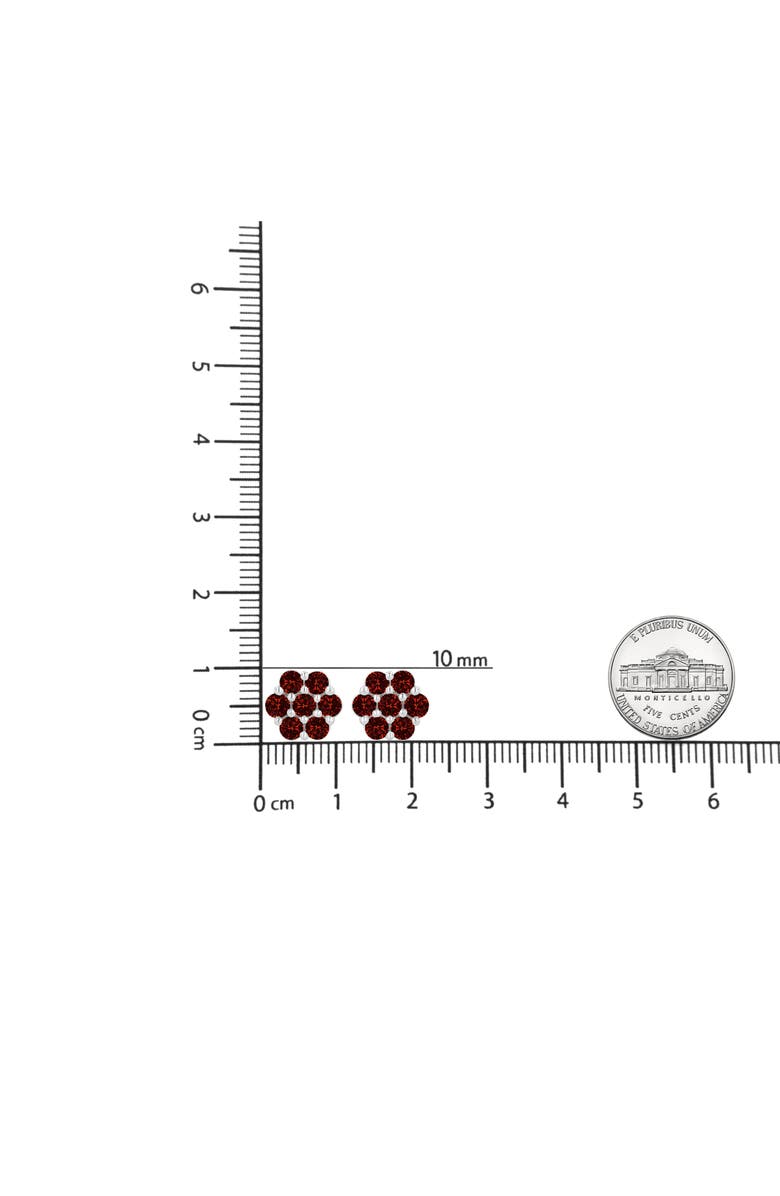 Haus of Brilliance 14K White Gold 1.0 Ct Red Diamond Prong 7 Stone Floral Stud Earrings, Alternate, color, White