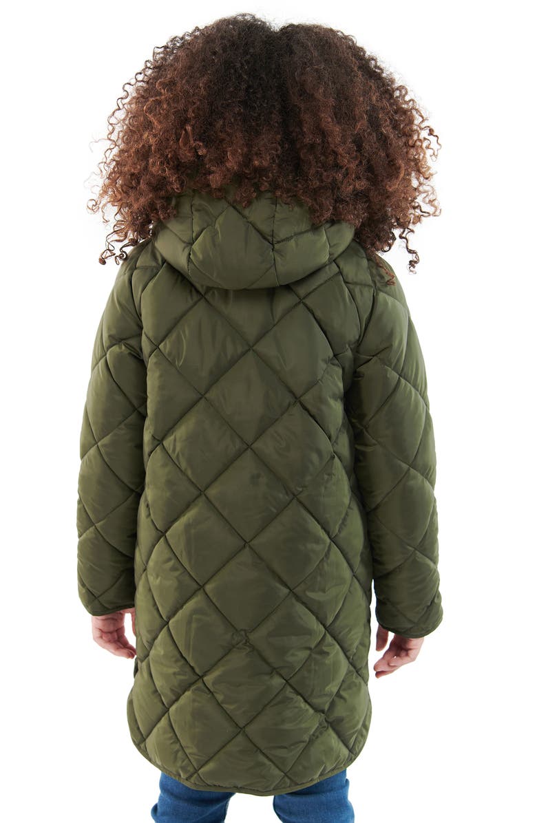 Barbour Kids' Sandyford Quilted Jacket with Faux Fur Lined Hood, Alternate, color, 