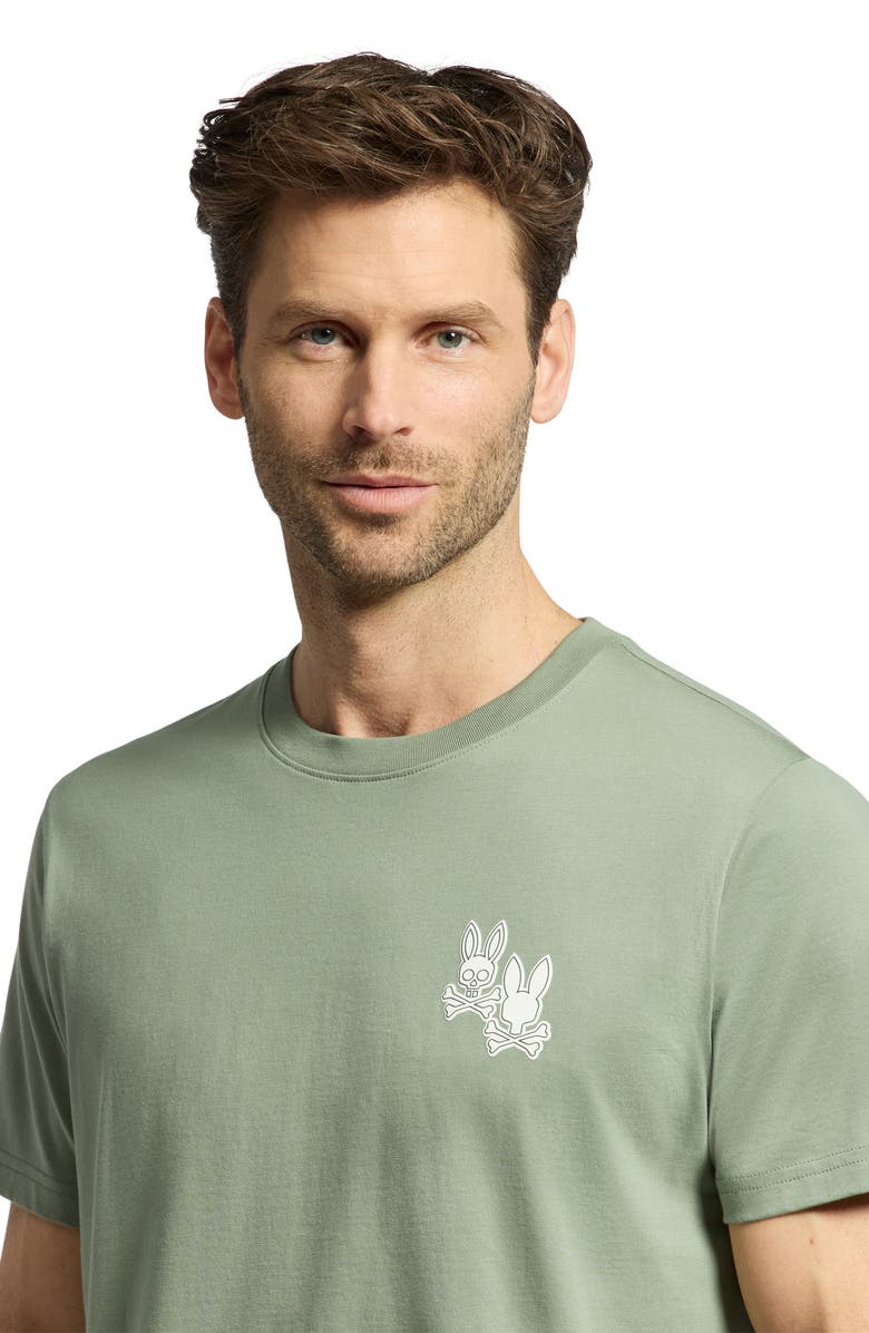 Psycho Bunny Elliot Pima Cotton Graphic T-Shirt, Alternate, color, Sea Spray