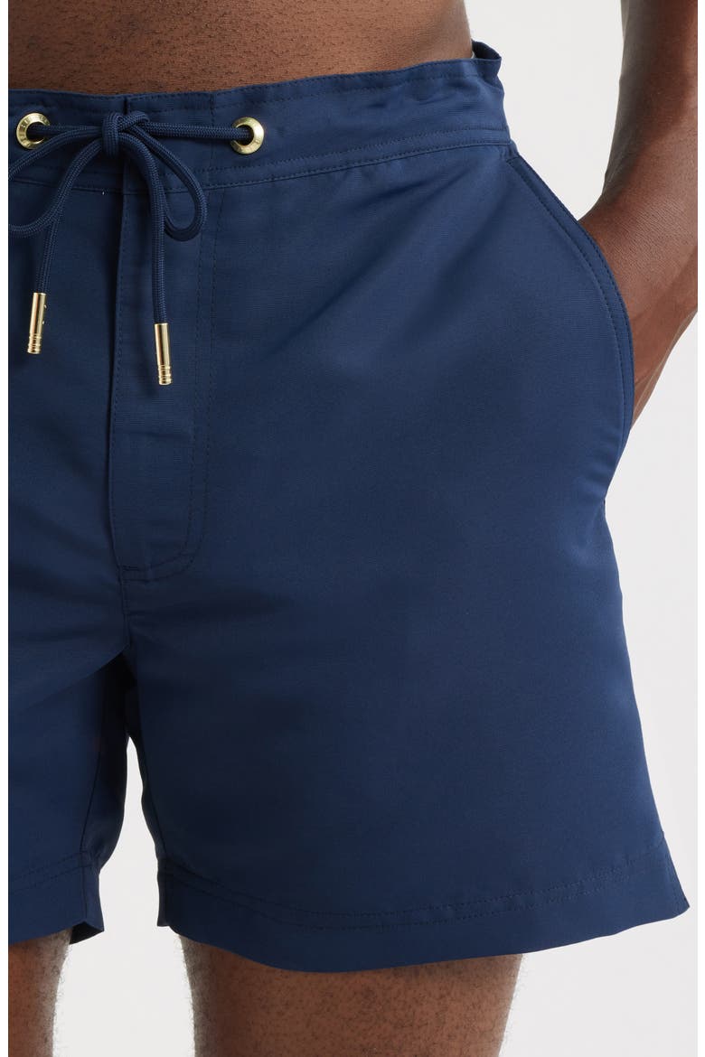 Oceano Drawstring Swim Trunks, Alternate, color, NAVY