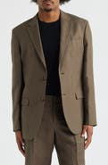 Open Edit Slim Fit Solid Linen Blend Sport Coat