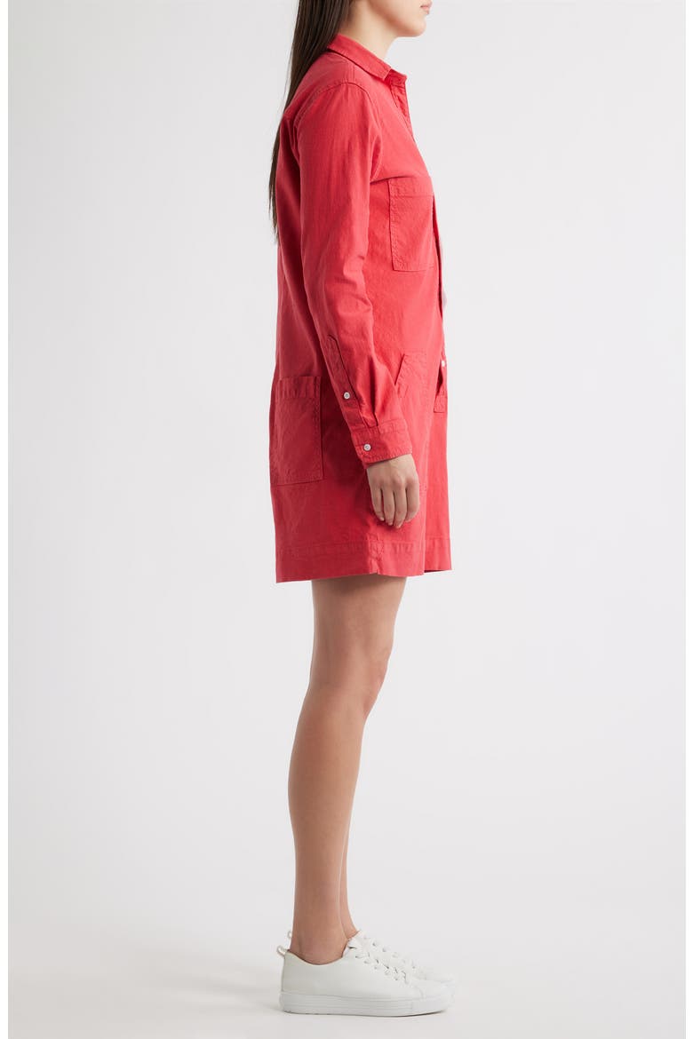 Ireland Patch Pocket Long Sleeve Shirtdress, Alternate, color, WASHED RED