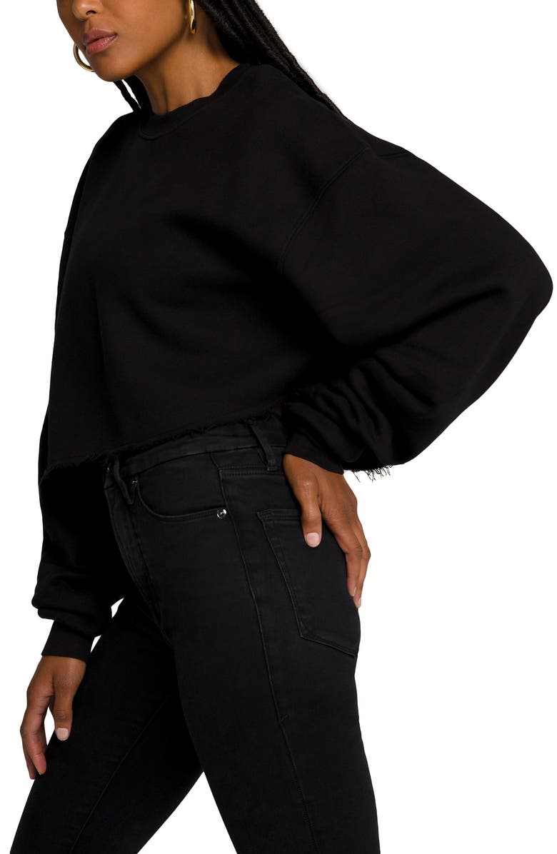 Good American Cool Crop Cotton Sweatshirt, Alternate, color, 