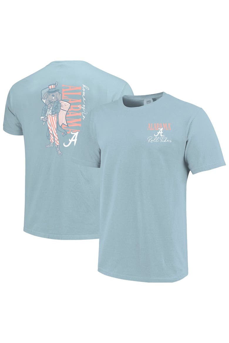 Women's Light Blue Alabama Crimson Tide Americana Mascot Comfort Colors T-Shirt, Main, color, Light Blue