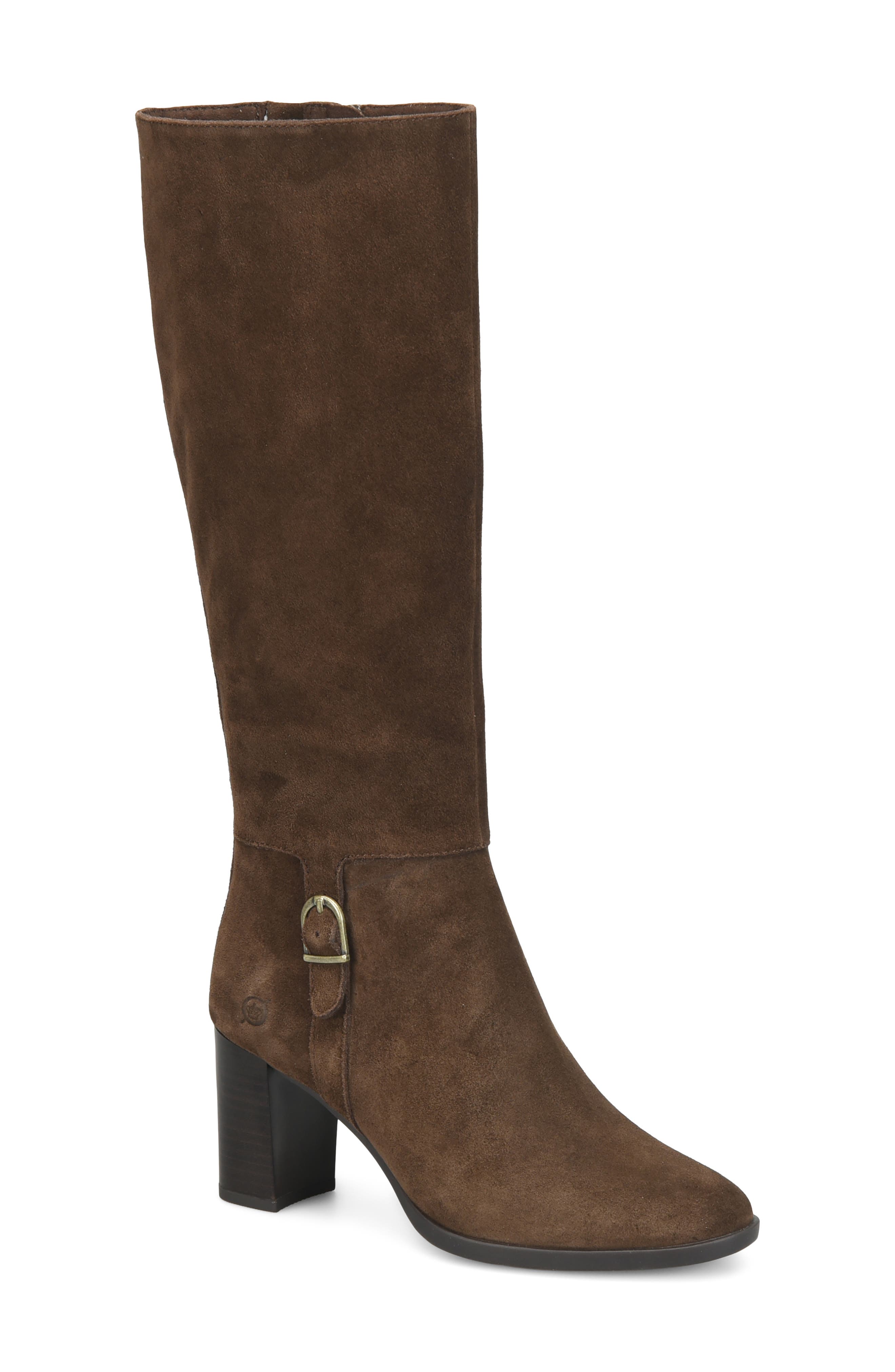 Elysia Leather Knee High Boot, Main, color, CHOCOLATE SUEDE
