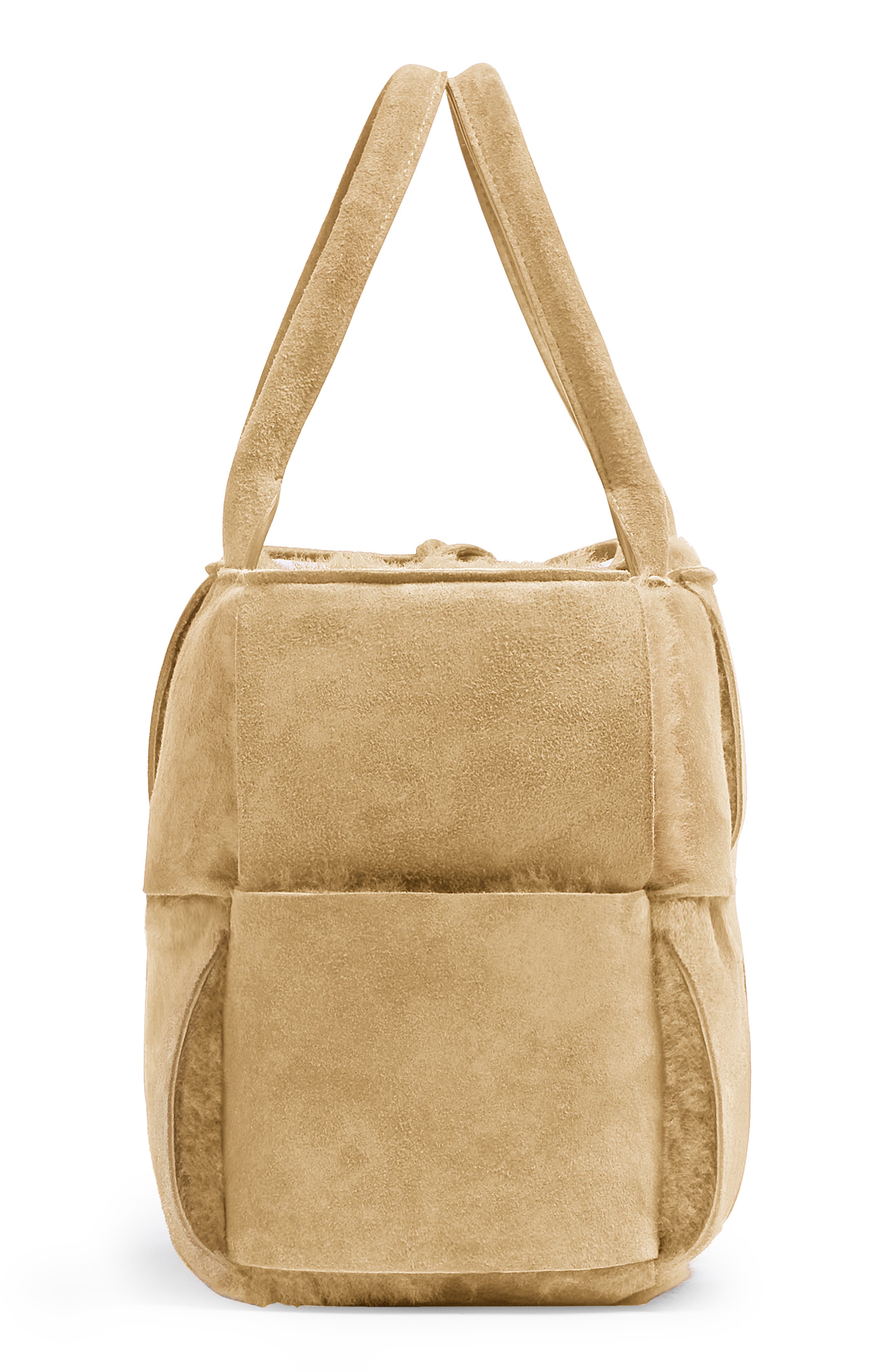 Bottega Veneta Arco Intrecciato Genuine Shearling Tote, Alternate, color, 