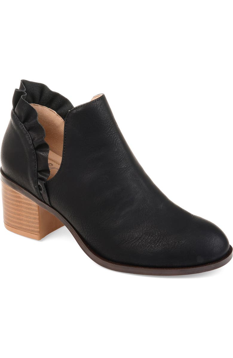 Journee Collection Lennie Ruffle Trim Ankle Bootie, Alternate, color,
