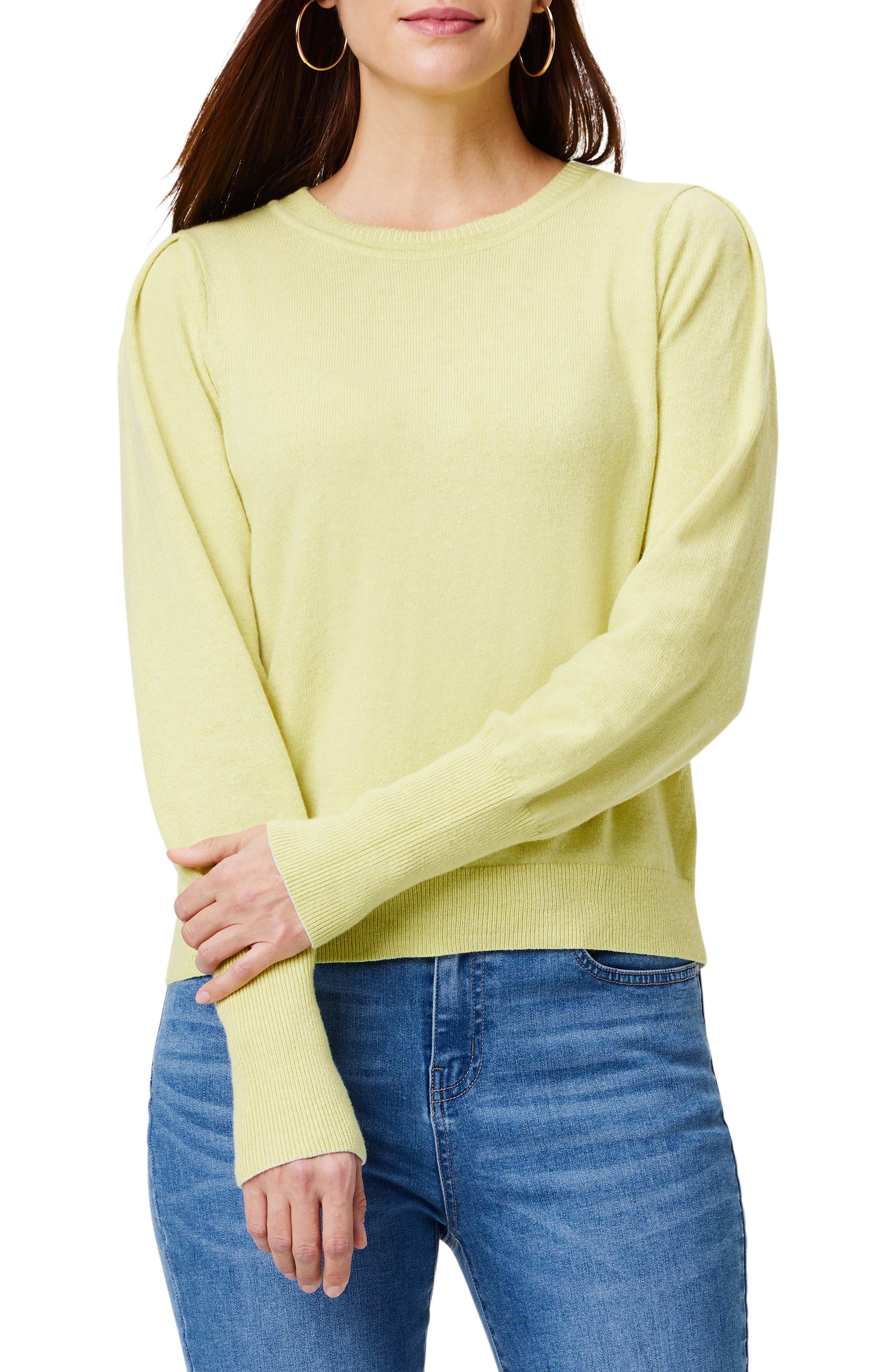 NIC+ZOE Femme Extended Cuff Long Sleeve Cotton Blend Sweater
