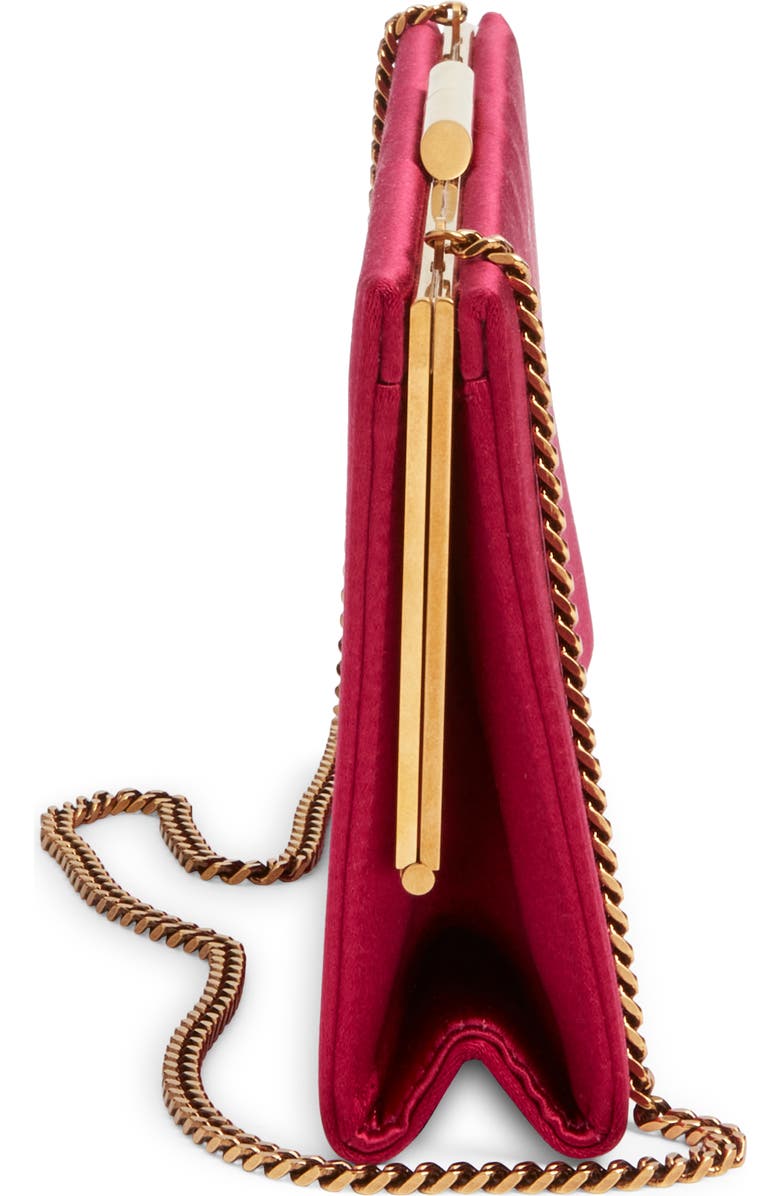 Saint Laurent Small Midnight Satin Clutch, Alternate, color, Dark Fuchsia