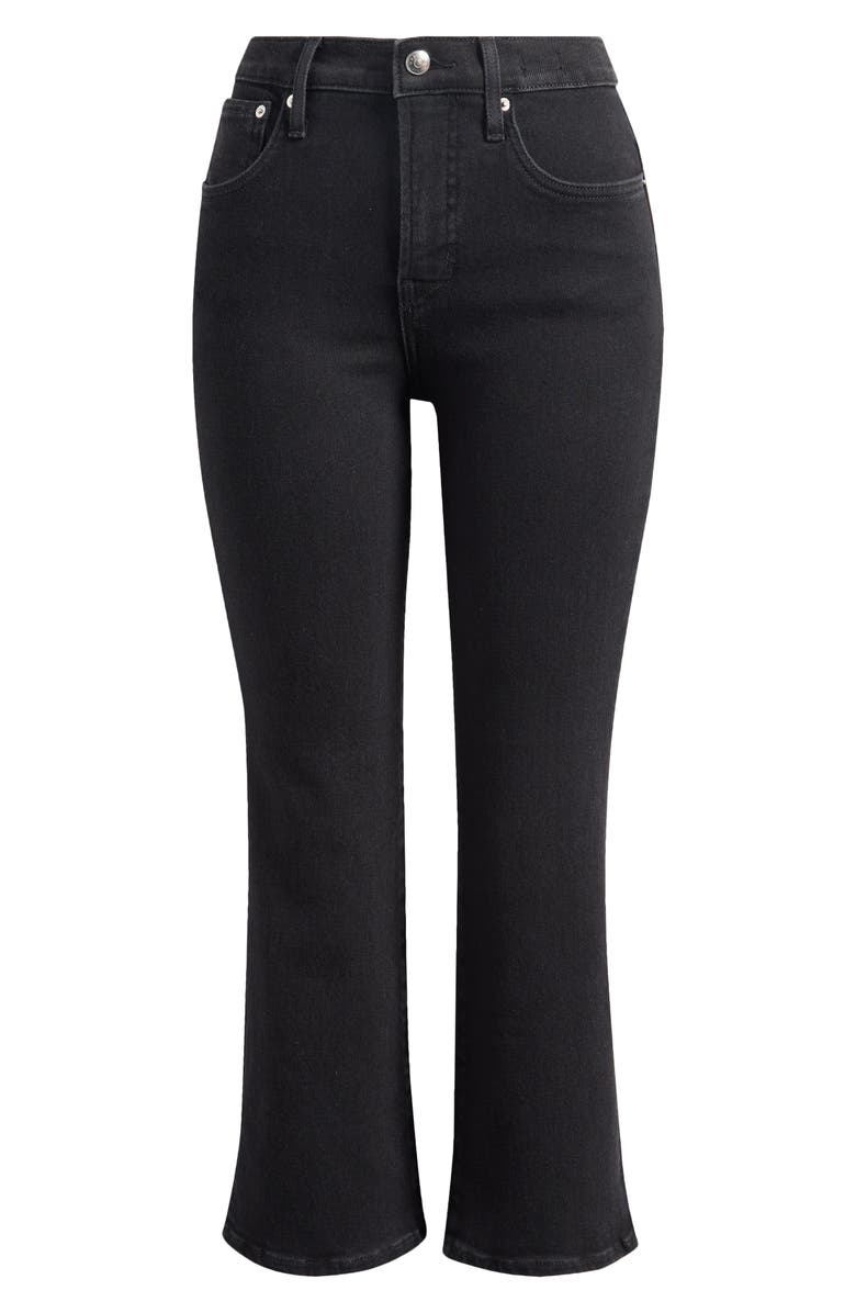 Madewell The Stretch Flare Crop Jeans, Main, color, Black Rinse Wash