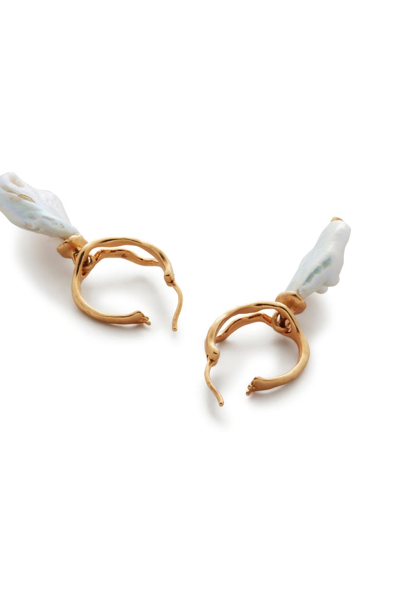 Monica Vinader Large Keshi Pearl Hoop Earrings, Alternate, color, Gp