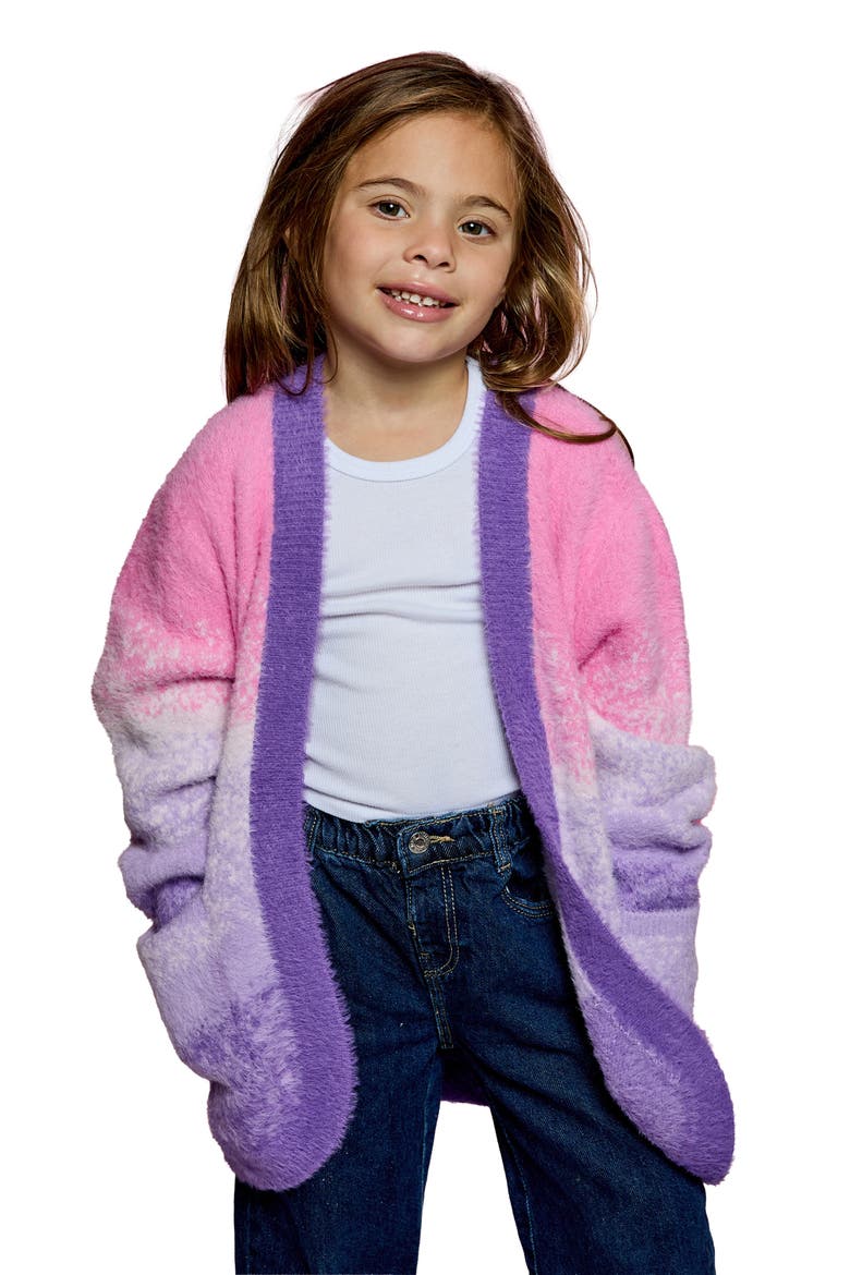 Kids' Ombré Cardigan, Main, color, SNUG PINK COMBO