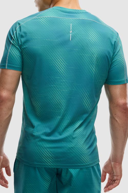 Peloton Interlock Short Sleeve Run Tee In Green