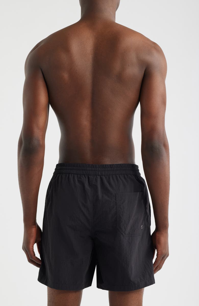 AllSaints Odyssey Logo Swim Trunks, Alternate, color, Washed Black