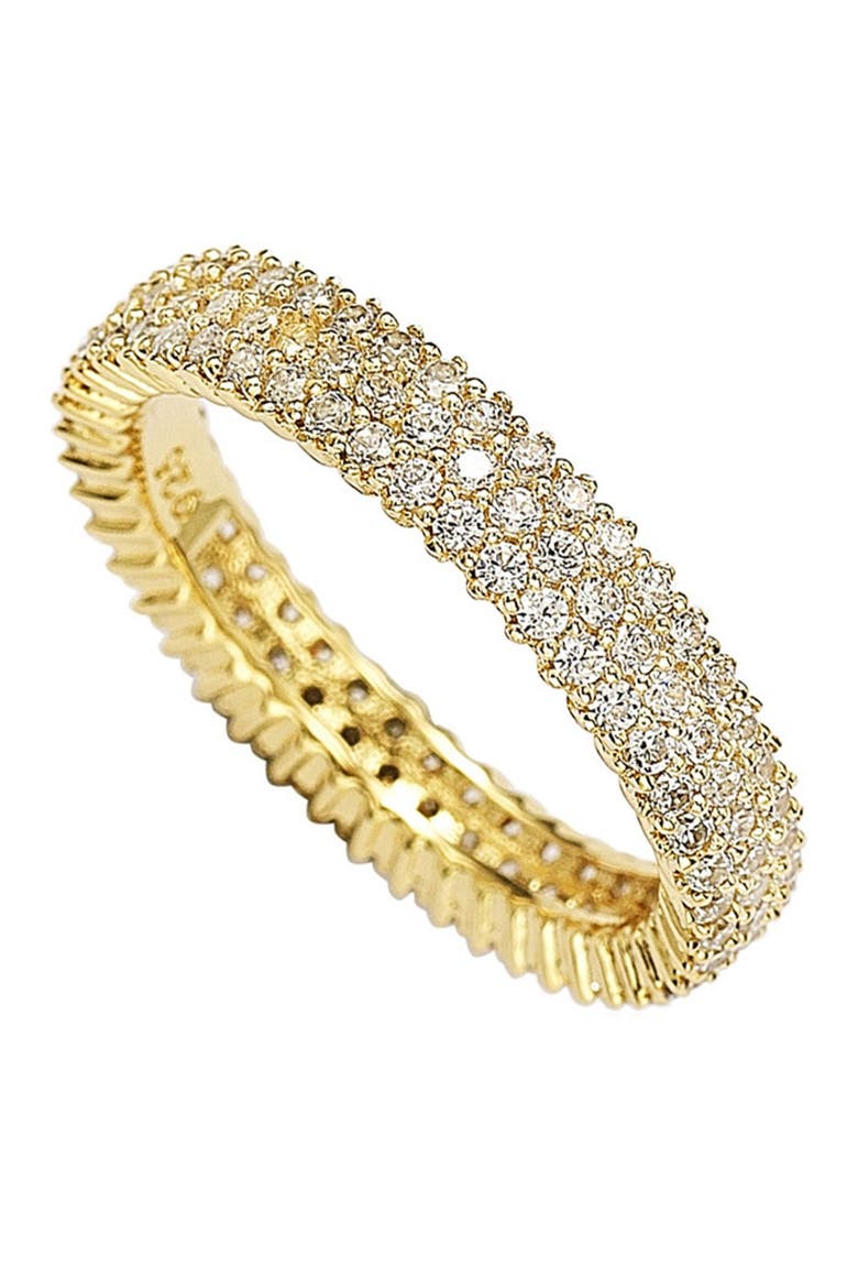 Cubic Zirconia Eternity Band Ring, Main, color, YELLOW