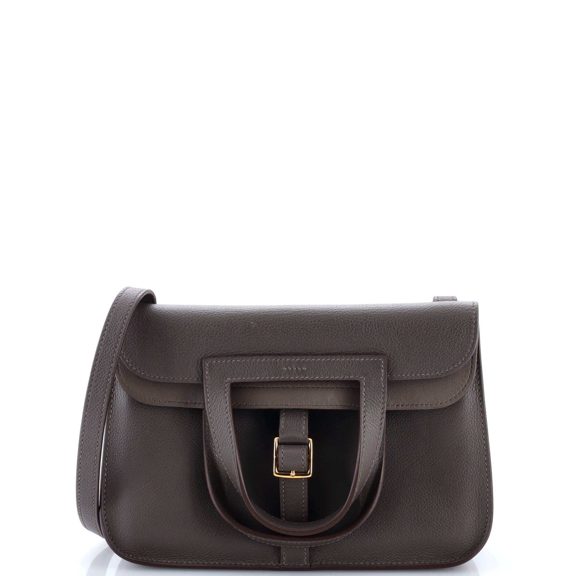 Pre-Owned Hermes Halzan Bag Evercolor 25, Main, color, Vert De Gris