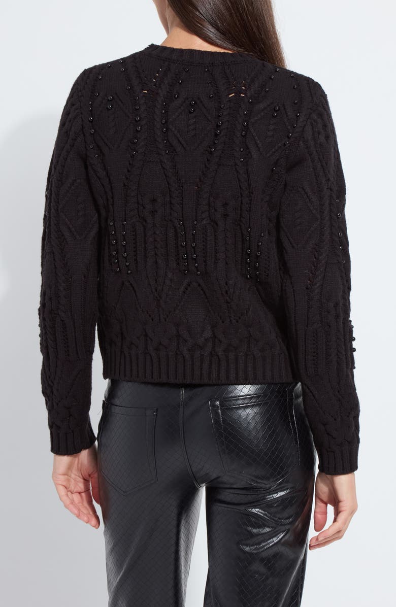 Lysse Hadley Cozy Faux Pearl Embellished Sweater, Alternate, color, Black