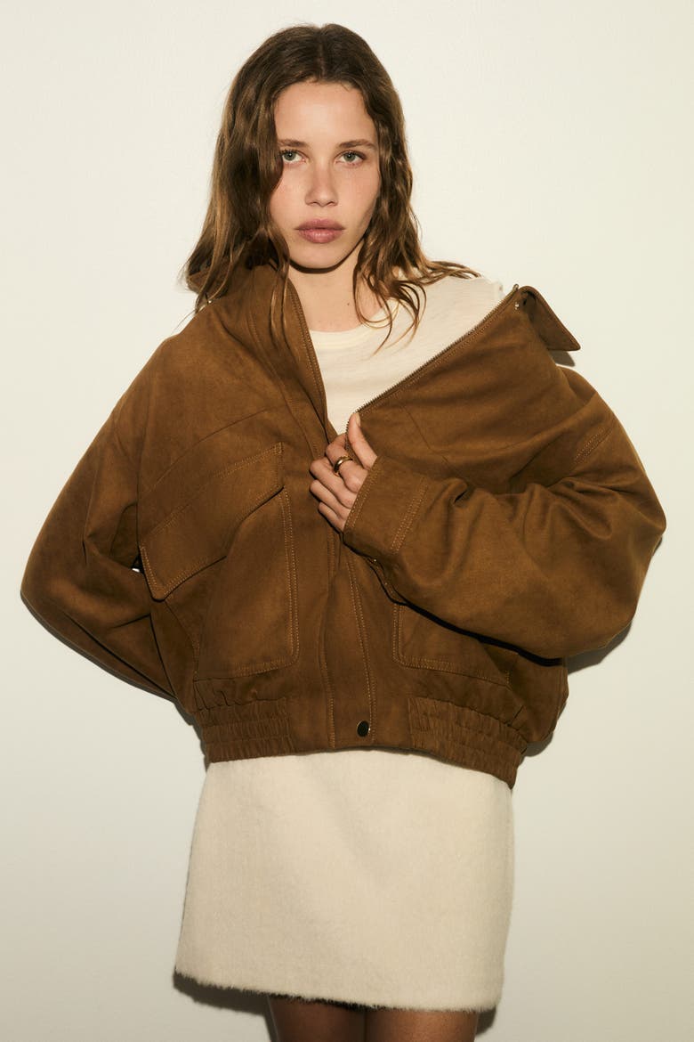 Napped Jacket, Main, color, Dark beige