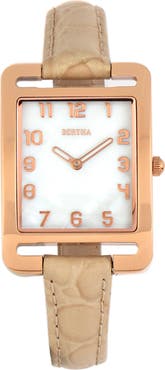 BERTHA Marisol Swiss MOP Leather-Band Watch