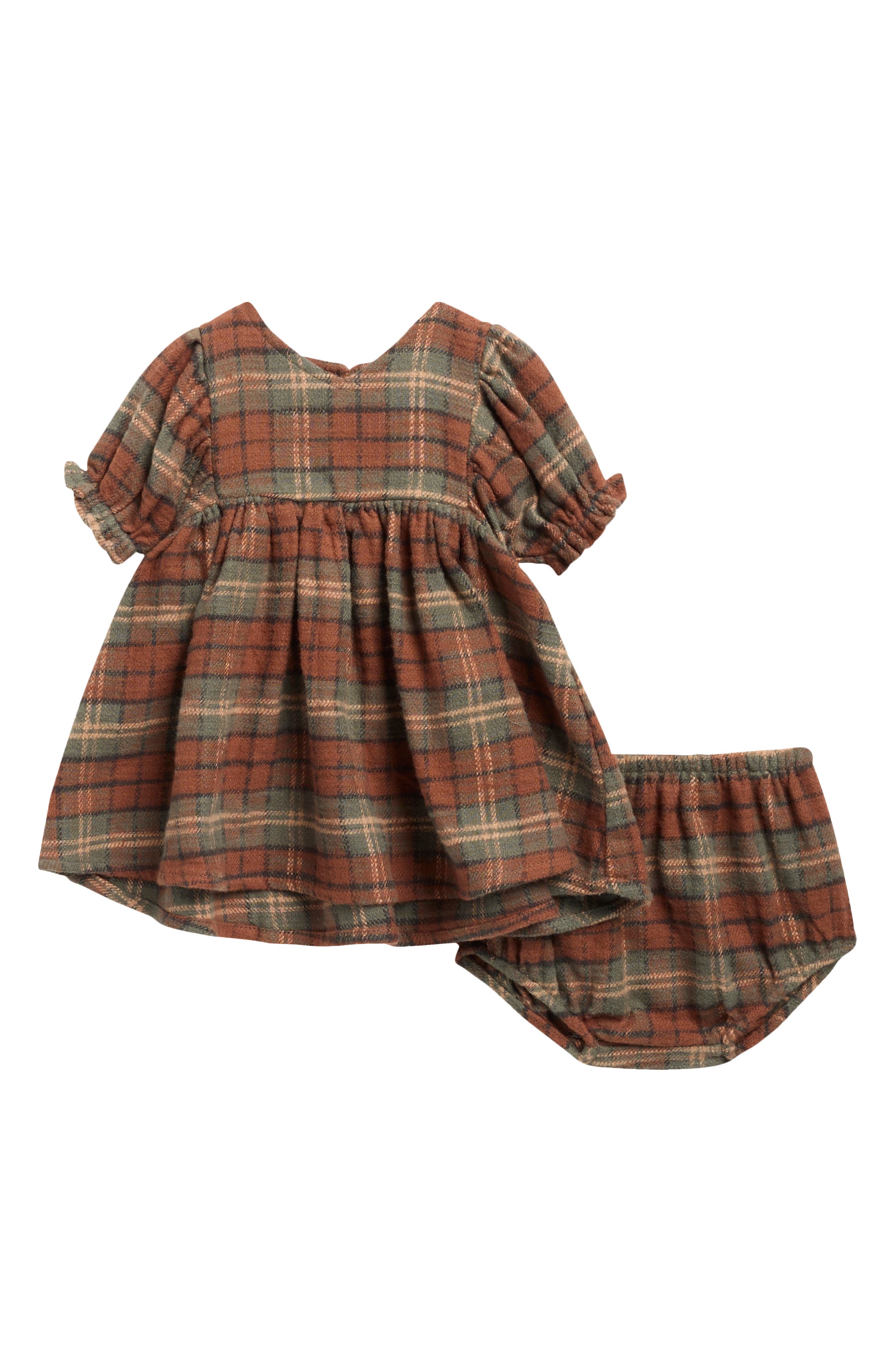 Jolene Plaid Cotton Dress & Bloomers Set
