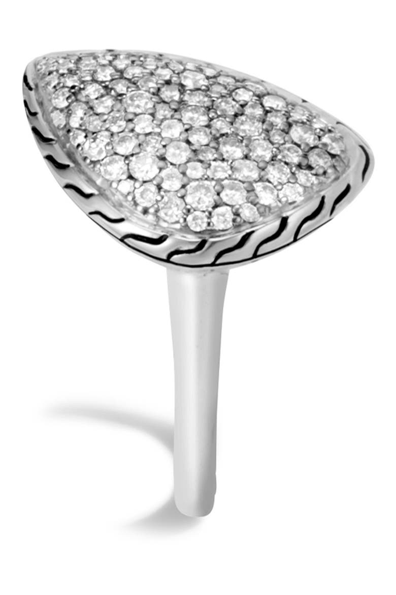Classic Chain Small Pavé Diamond Ring, Alternate, color, SILVER