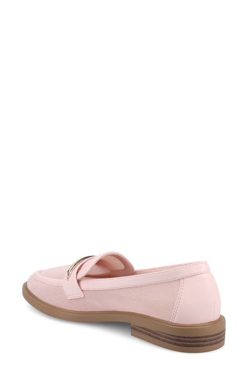 Journee Collection Women's Rainey Slip On Tailored Loafers In Mesh/pink