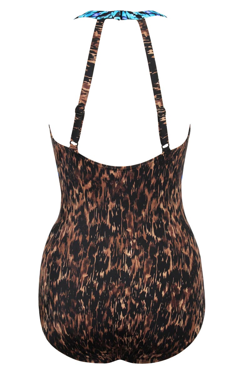 Miraclesuit<sup>®</sup> Untamed Wrapsbody One-Piece Swimsuit, Alternate, color, Brown Multi